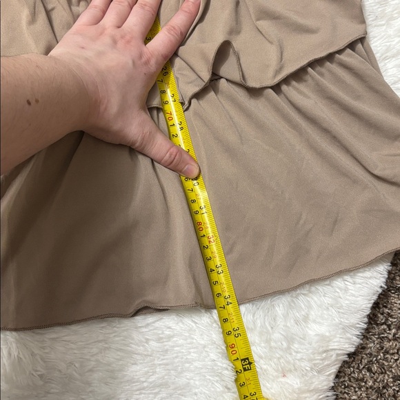 NWT Wild Fable Light Taupe Sleeveless Mock Neck Ruffle Dress Size XS - Picture 11 of 12